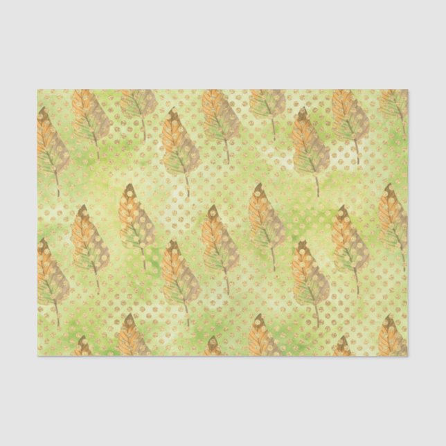 Green Leaf Pattern 9 Tissue Paper (Front)
