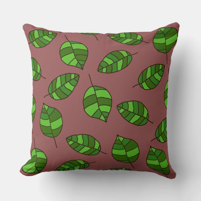 Green leaf pattern adjustable cushion (Front)