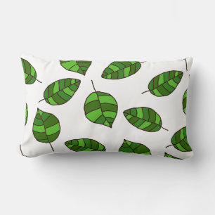 Green leaf pattern adjustable lumbar cushion