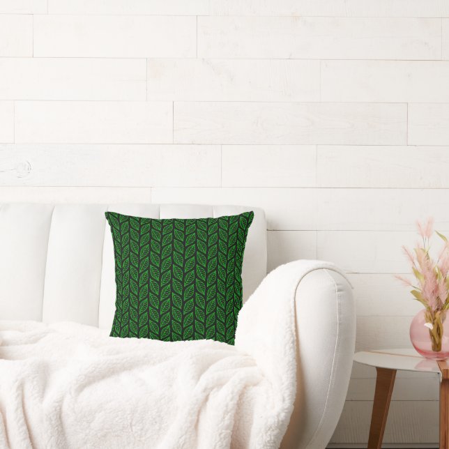 Green Leaf Pattern  Cushion (Couch)
