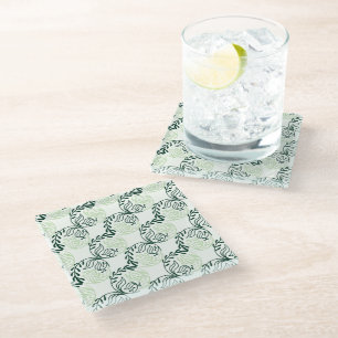 Green Leaf Pattern Design Coaster