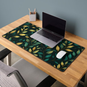 Green Leaf Pattern Desk Mat