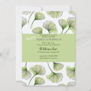 Green Leaf Pattern Invitation