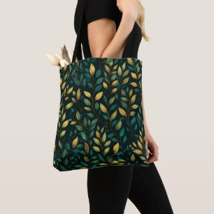 Green Leaf Pattern Tote Bag