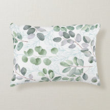 Green leaf pillow design
