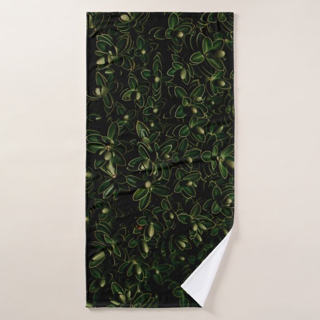 Green leaf plant bath towel (Bath Towel)