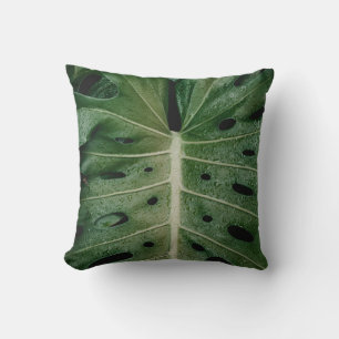 Green leaf plant cushion