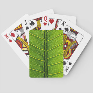Green leaf playing cards