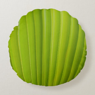 Green leaf round cushion
