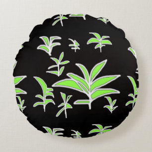 Green Leaf  Round Cushion