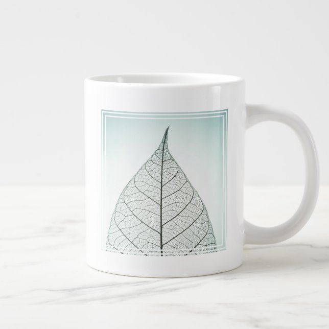 Green Leaf Skeleton Large Coffee Mug (Right)