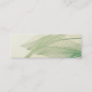 Green leaf skeletons bookmark mini business card