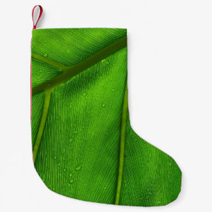 Green leaf small christmas stocking