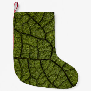 Green leaf small christmas stocking