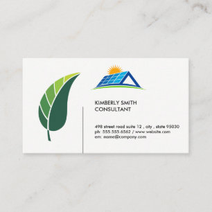 Green Leaf Solar Panel Business Card