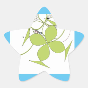 Green Leaf Star Sticker
