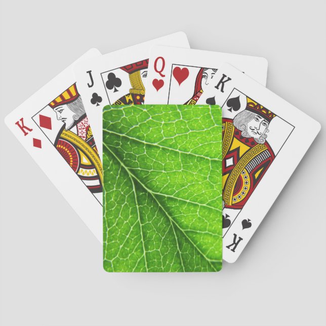 Green leaf texture playing cards (Back)