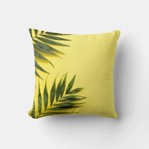 Green Leaf Throw Pillow