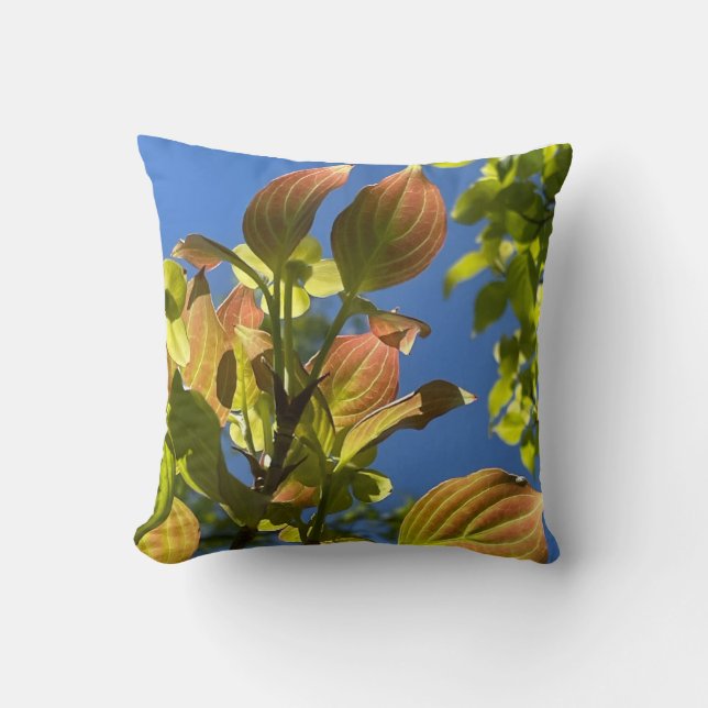 Green Leaf Throw Pillow (Front)