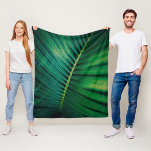Green Leaf Tropical Forest Nature Photo Fleece Blanket