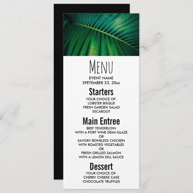 Green Leaf Tropical Forest Nature Photo Invitation (Front/Back)