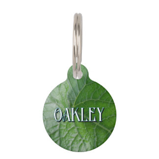 Green Leaf Vein Detail Pet Tag