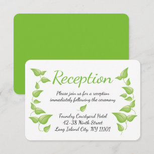 Green Leaf Wedding Reception Botanical Leaves Invitation