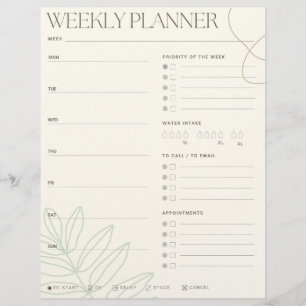 Green Leaf Weekly Planner