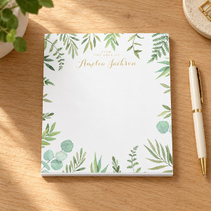 Green Leaf Wreath Personalised Notepad Stationery