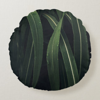 GREEN-LEAFED PLANT ROUND CUSHION