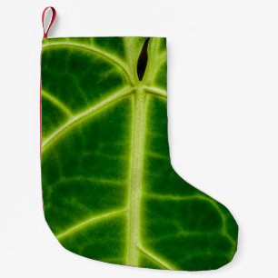 Green-leafed plant small christmas stocking