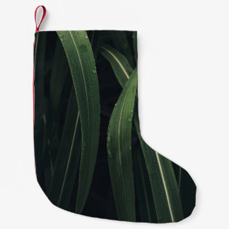 GREEN-LEAFED PLANT SMALL CHRISTMAS STOCKING