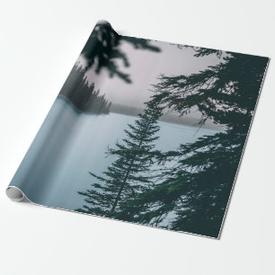 GREEN-LEAFED TREE NEAR BODY OF WATER WRAPPING PAPER