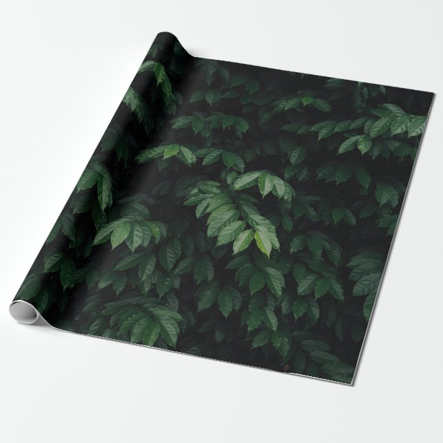 GREEN-LEAFED TREE WRAPPING PAPER (Unrolled)