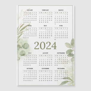 Green leaf's Calendar Magnetic Card
