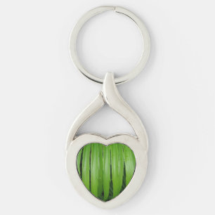 Green Leafs Heart Keychain