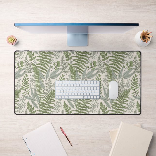 Green Leafy Garden Floral Pattern Desk Mat (Office 1)