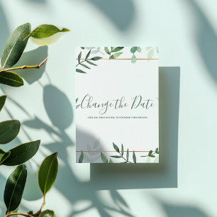 Green leafy gold border change the date card