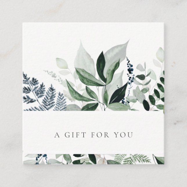 Green Leafy Tropical Foliage Fern Gift Certificate (Front)