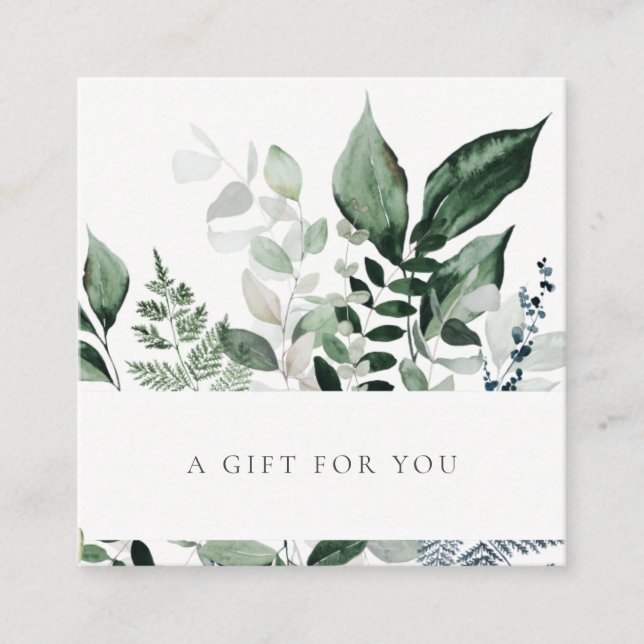 Green Leafy Tropical Foliage Fern Gift Certificate (Front)