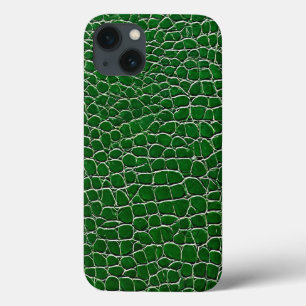 Green leather effect pattern iPhone 13 case