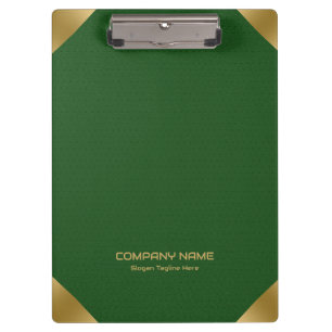 Green leather image print with gold accents clipboard