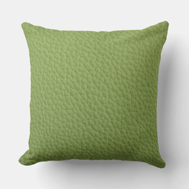 Green Leather Look Print Pillow (Front)
