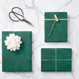 Green Leather  Wrapping Paper Sheet