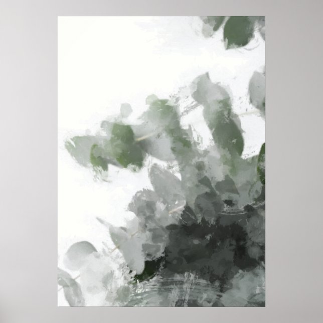 Green Leaves Abstract Print (Front)
