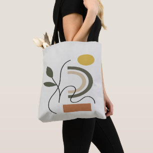 Green Leaves Abstract Tote Bag