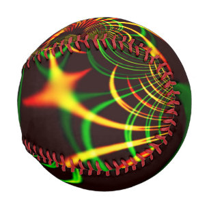 Green leaves and yellow fire-coloured curves baseball