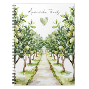 Green Leaves Avocados Trees Heart Notebook