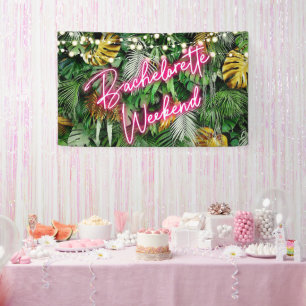 Green Leaves Bachelorette Weekend Jungle Safari Banner