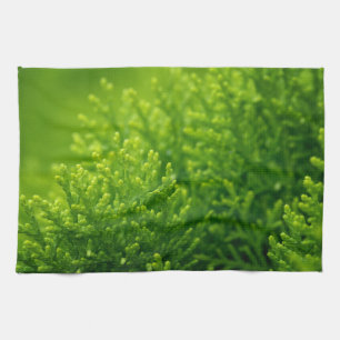 Green leaves background tea towel